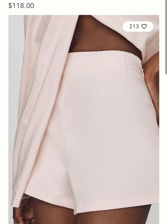 Anthropologie Pants - Anthropologie Pale Pink High-Waist Cotton Swing Shorts